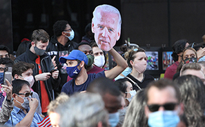 Impromptu Biden Victory Rally : Times Square : New York :  Photos : Richard Moore : Photographer